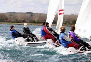 Photo of dinghies sailing for Cambridge sailingalumni information