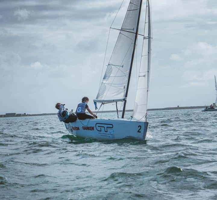 Photo of yachts racing in 2020 RYA Youth Match Racing