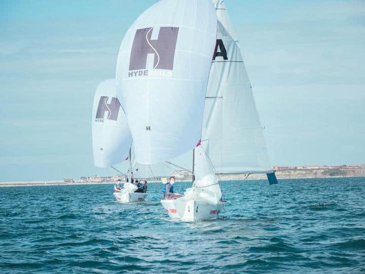 Photo of yachts racing in 2020 RYA Youth Match Racing