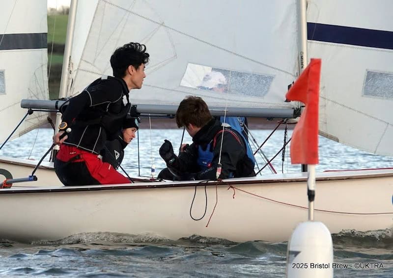 Two Cambridge sailors in a Firefly dinghy at the 2025 Bristol Brew